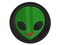Smiling Happy Alien Emoticon Multi-Color Embroidered Iron-On or Hook & Loop Patch Applique